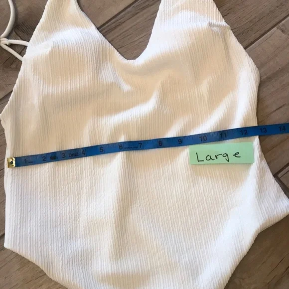 White Belted One Piece Swimsuit - Picture 14 of 17